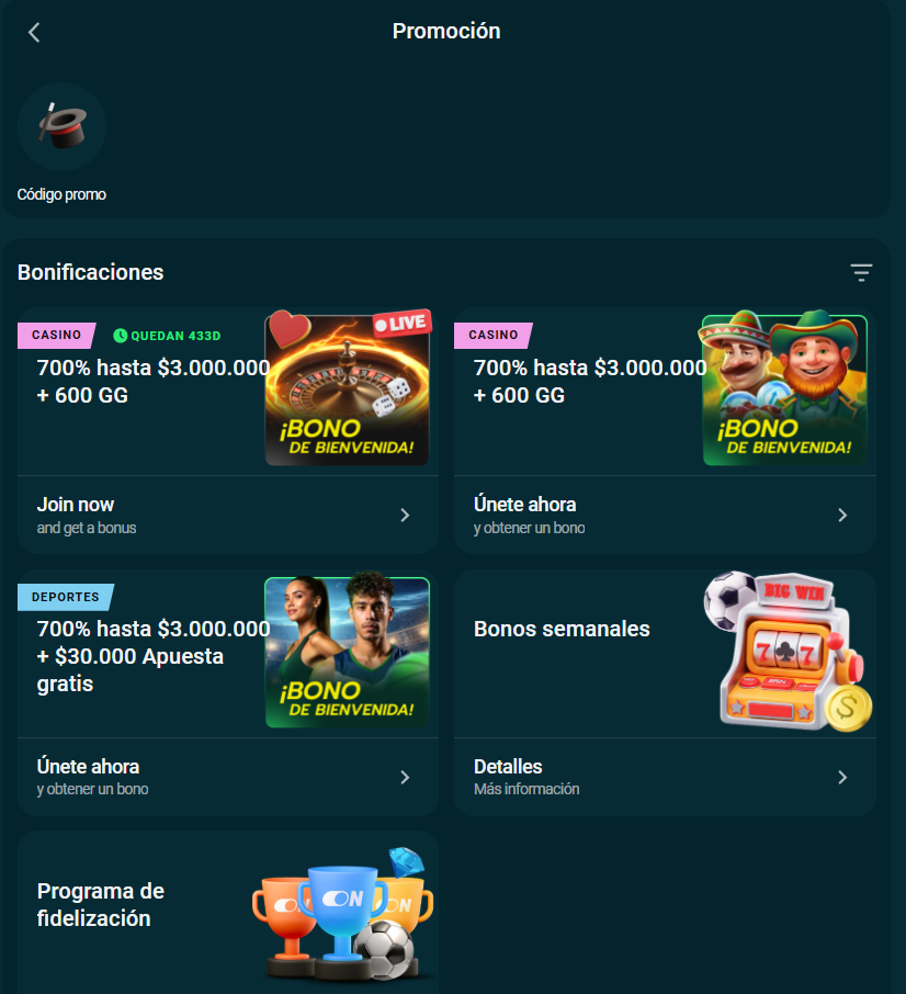 Promociones BetonWin